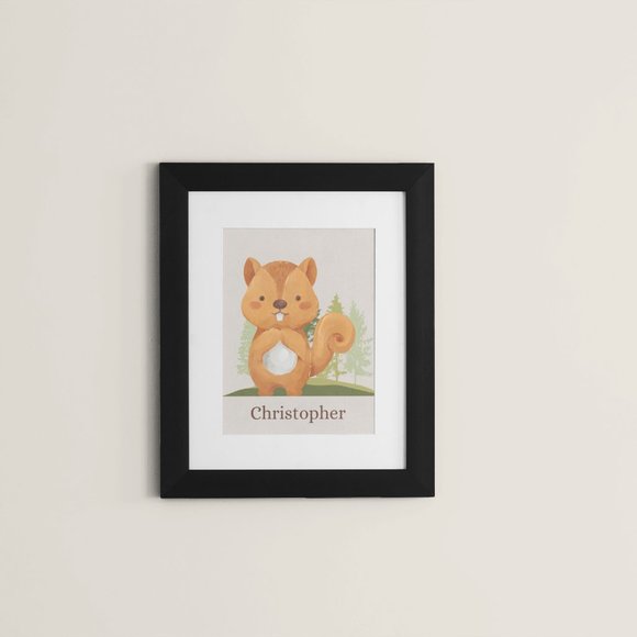 Customizable Nursery Wall Art, Personalized and Your Choice of Animal, 8x10 - Picture 12 of 16